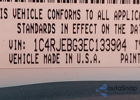 2014 Jeep Grand Cherokee Limited z USA, uszkodzony, nr VIN 1C4RJEBG3EC133904